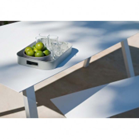 Table de jardin VLAEMYNCK Vanity blanc， table extérieure 8 personnes