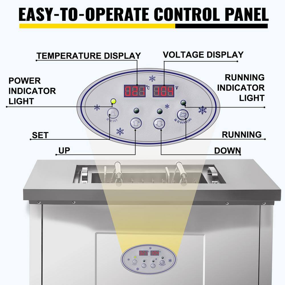 VEVOR Commercial Popsicle Machine 1250 Watt Ice Pop Machine 40 Pcs Set Stainless Steel Ice Lolly Making Machine Silver BBJDM40PCSM000001V1