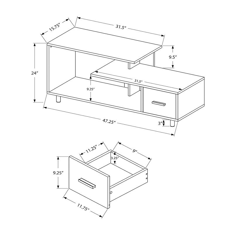 Monarch Contemporary Entertainment TV Stand