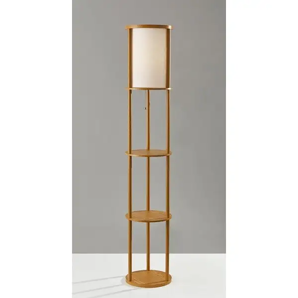 Adesso 62-inch Round Stewart Shelf Floor Lamp