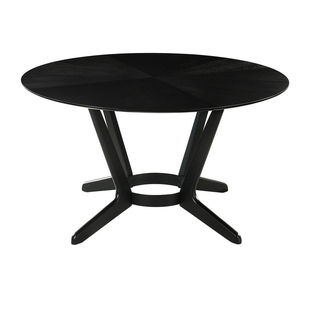 Santana Mid Century Modern Round Wood Dining Table