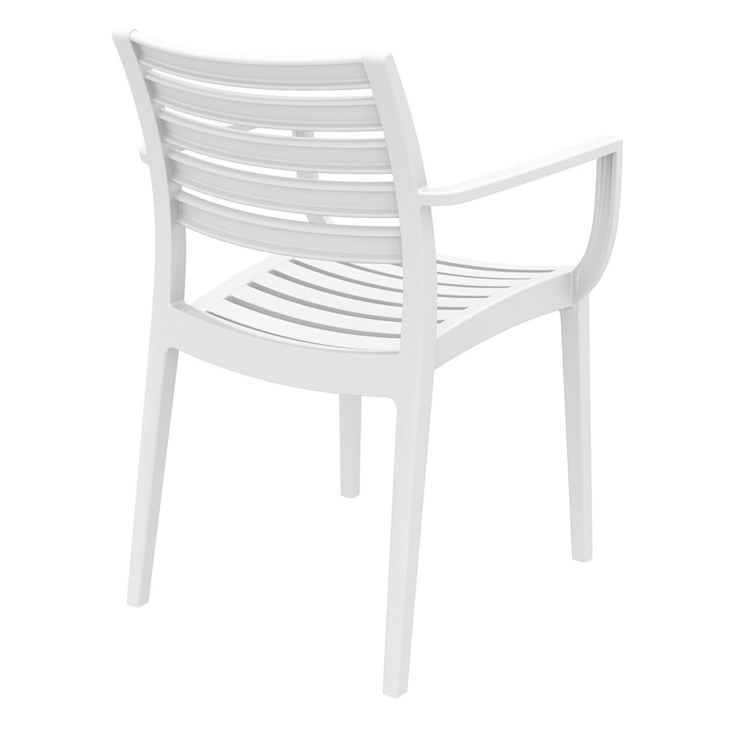 33 White Stackable Outdoor Patio Dining Arm Chair