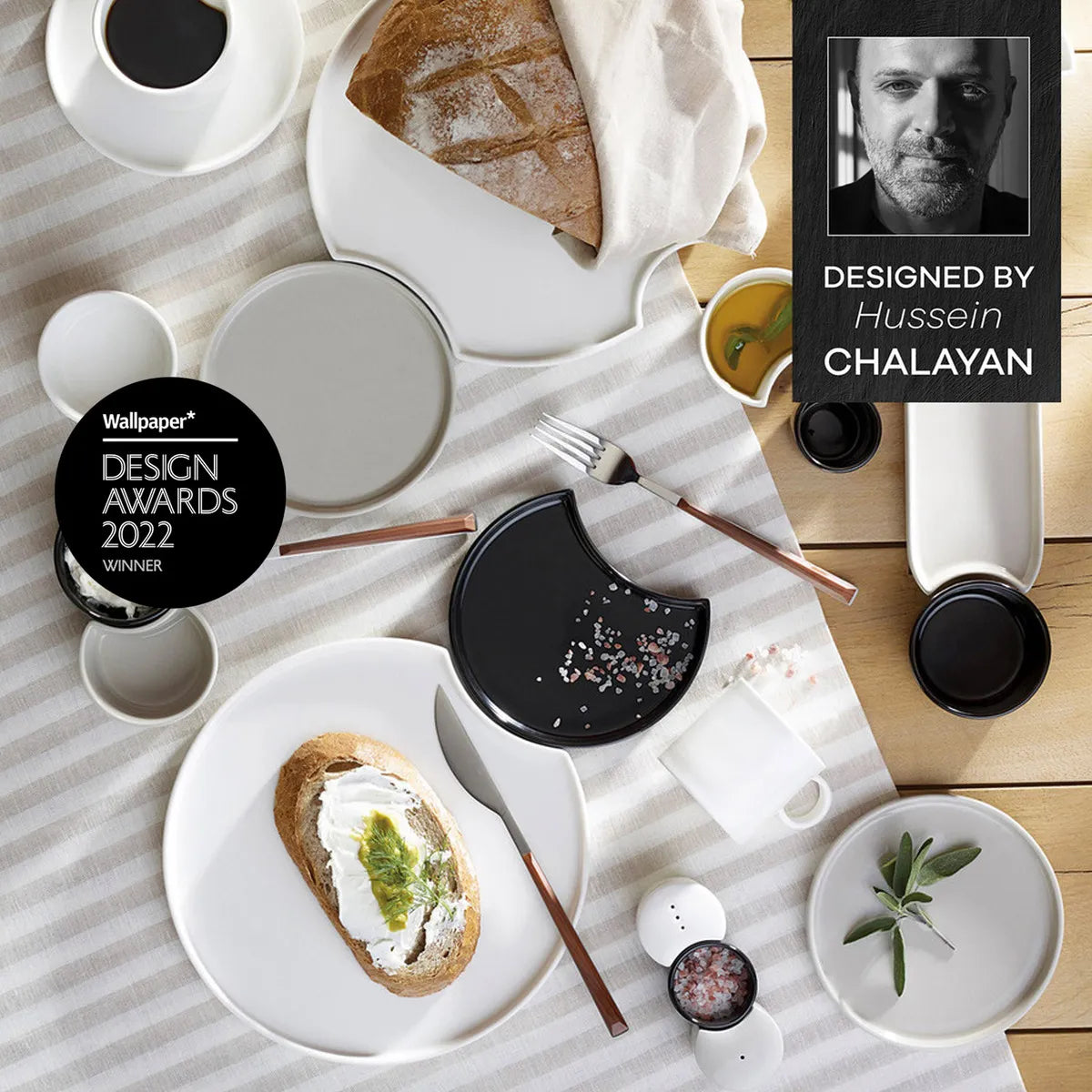 Karaca Hussein Chalayan Poly 28 Pieces 6 Person Porcelain Breakfast/Serving Set 153.03.06.1405