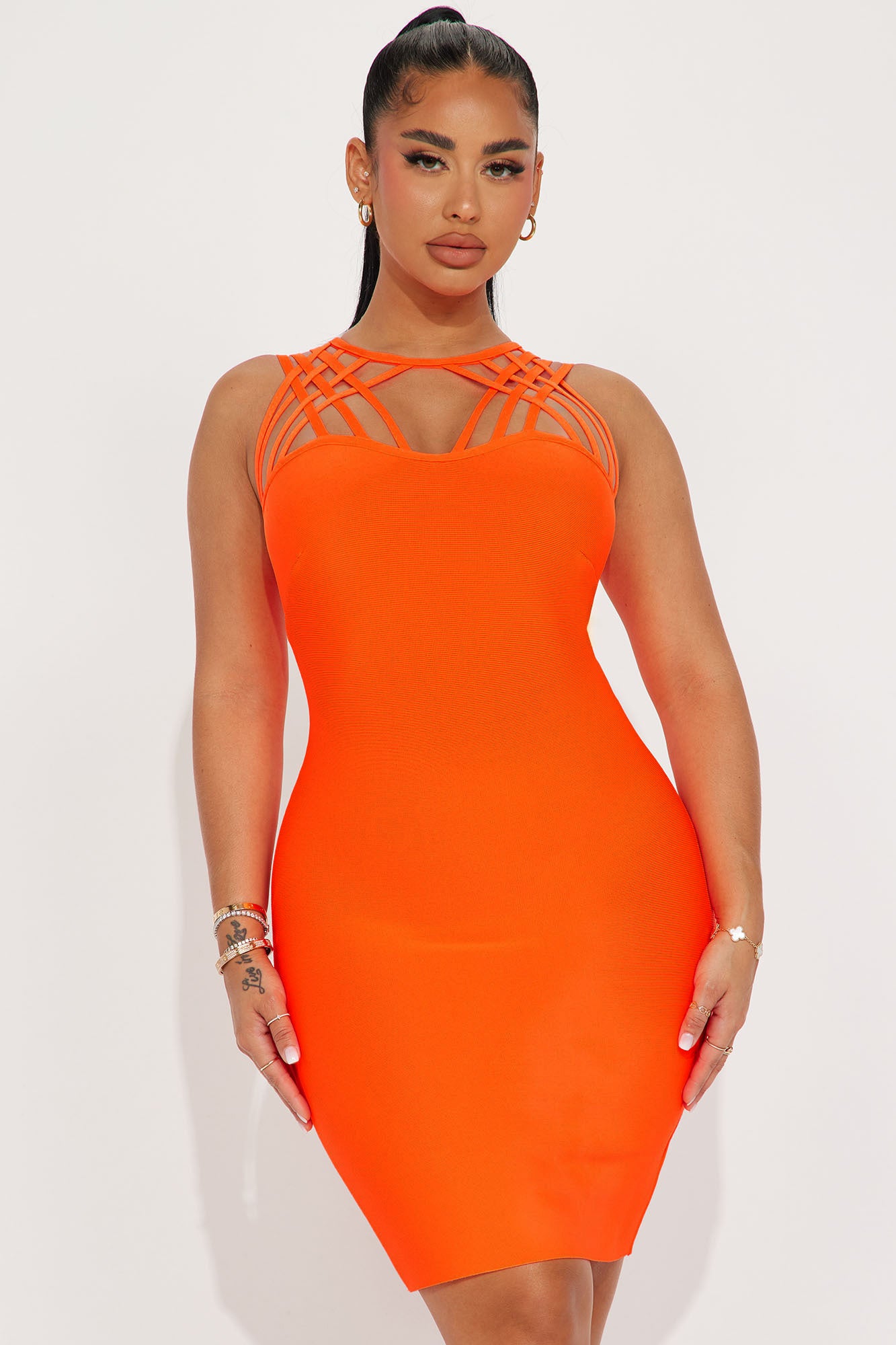 Camila Bandage Midi Dress - Orange