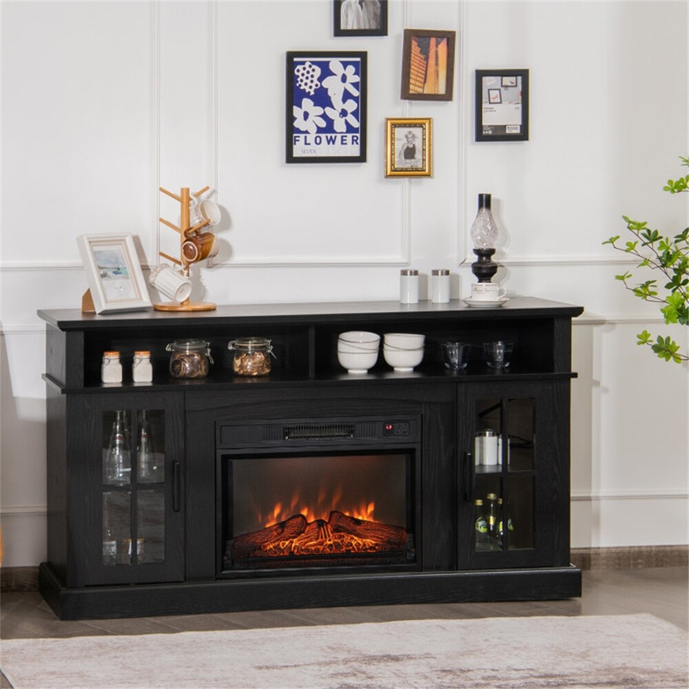 Mordern Fireplace TV Stand for TVs Up to 65 Inch with Cabinets