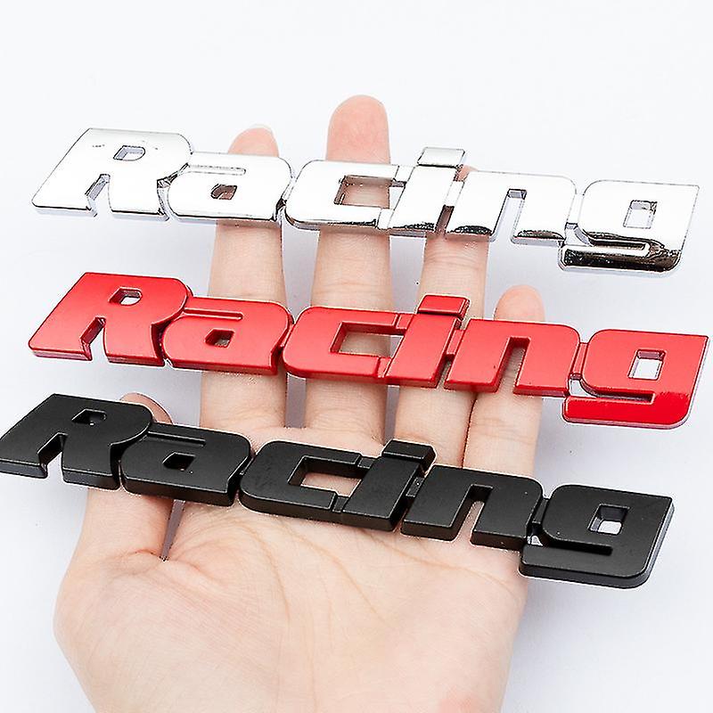 Car Trunk Side Fender Tailgate 3d - Racing Metal Logo [black] Dhn-178 (one Pack)