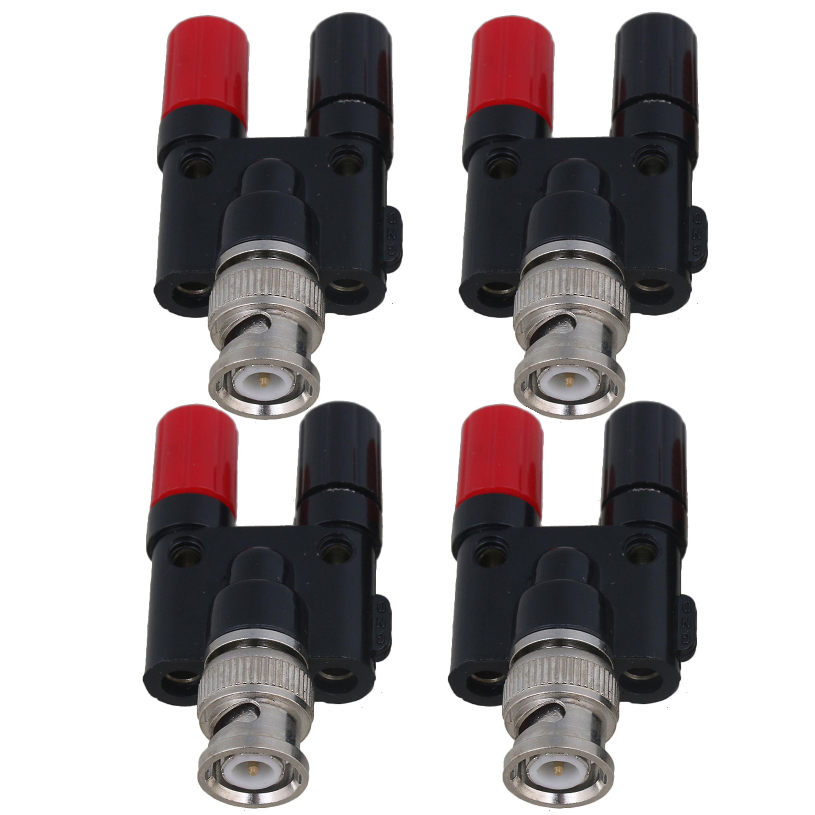 BNC Male Plug to Two Dual Banana Female Jack Coaxial Connector