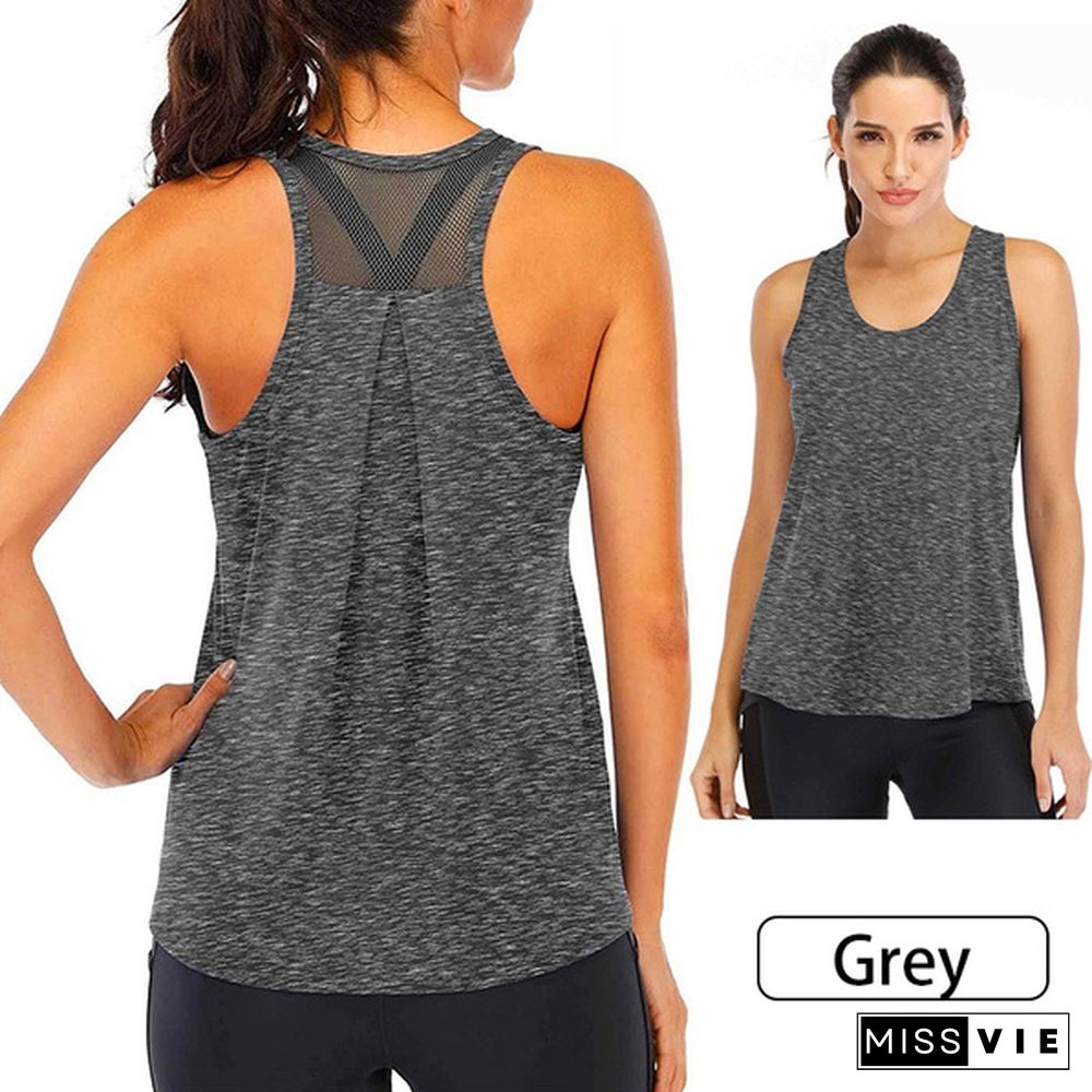 Yoga Vest Women Running Shirts Sleeveless Gym Tank Tops Women's Sportswear Quick Dry Breathable Workout Tank Top Fitness Clothes