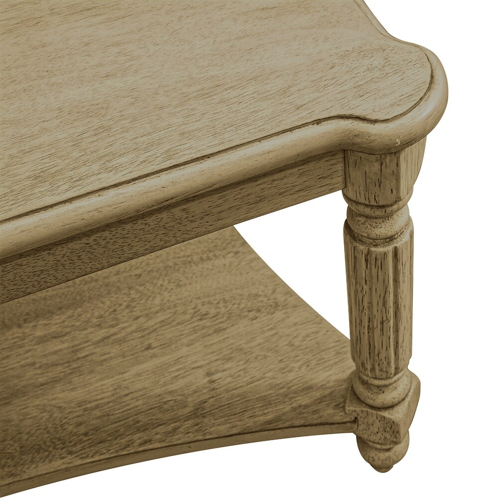 GALANO Marcello 33.1 in. Square Solid Wood Top Coffee Table