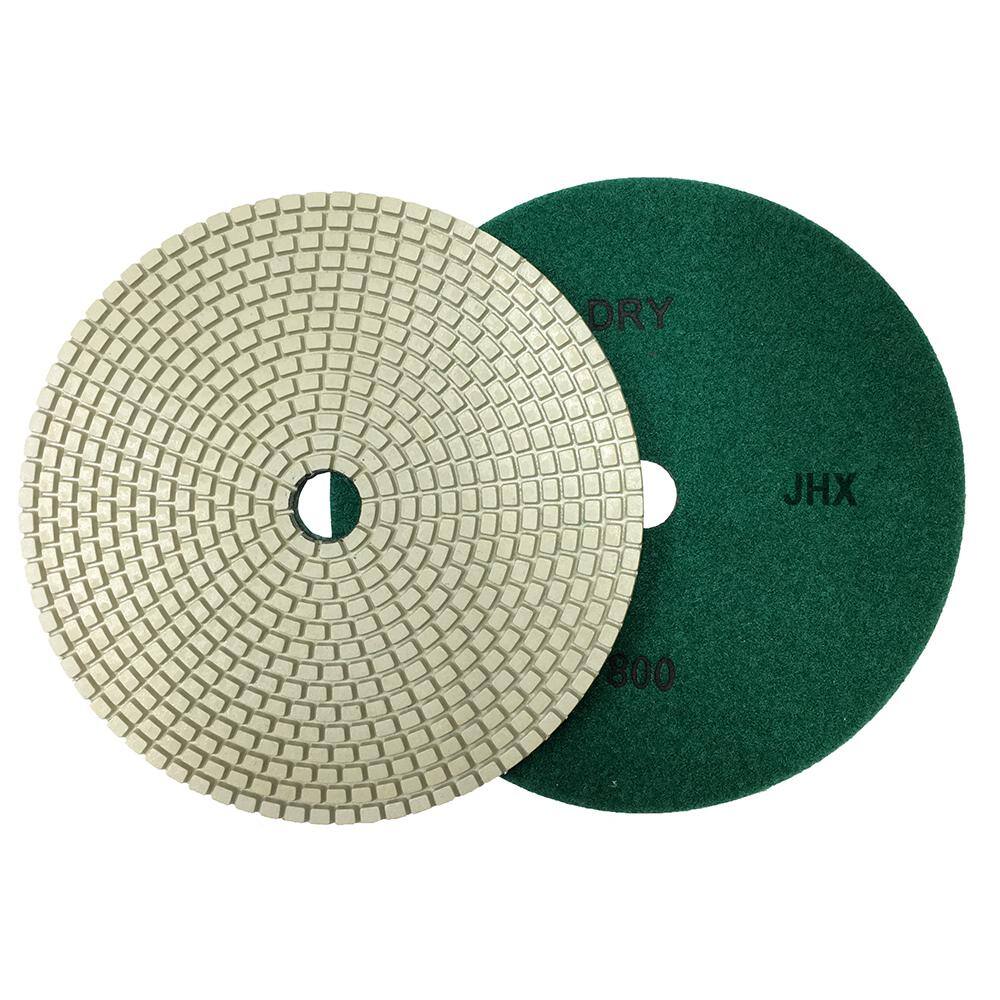 7 in. JHX DryWet Diamond Polishing Pads for ConcreteGranite Set of (7-Pieces) with 7 in. Back Holder JHXR175SET7B