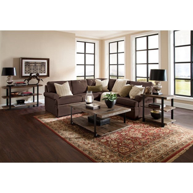 Modesto Solid Wood And Metal Coffee Table Brown Alaterre Furniture