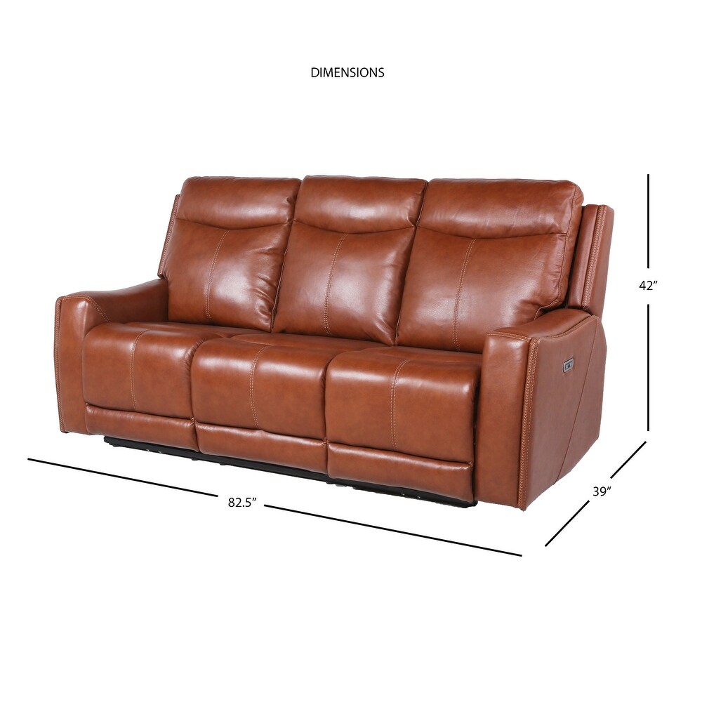 Newport Power Top Grain Leather Reclining Sofa by Greyson Living