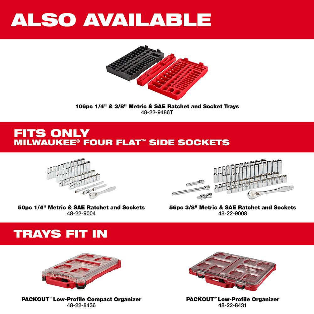 Milwaukee 3/8 in. Drive 56 pc. Ratchet and Socket Set - SAE and Metric 48-22-9008 from Milwaukee