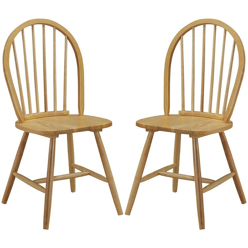 Set of 2 Vintage Windsor Wood Chair with Spindle Back for Dining Room