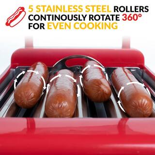Nostalgia Hot Dog Roller and Bun Warmer 8-Hot Dog and 6-Bun Capacity NHDR8RY