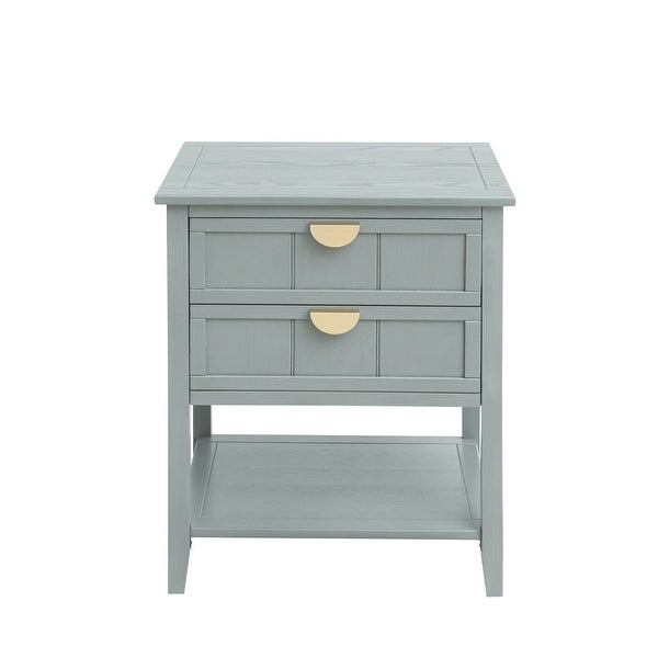 2 Drawer Side table，American style， End table，Suitable for bedroom， living room， study