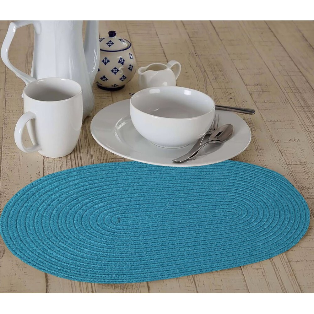 Blue Extra Thick Woven Trivet Oval Placemats Natural Cotton Hot Potholder Mat Heat Resistant   12\