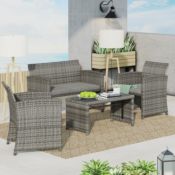 Corvus Alsace 4piece Outdoor Rattan Wicker Sofa Set