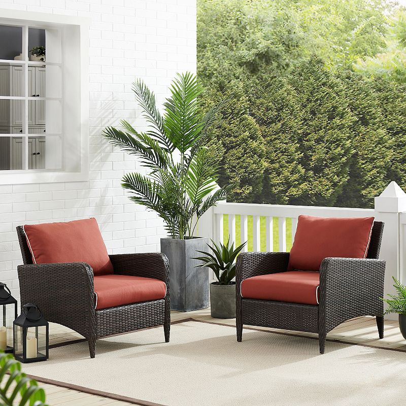 Crosley Kiawah 2-Piece Outdoor Wicker Chair Set