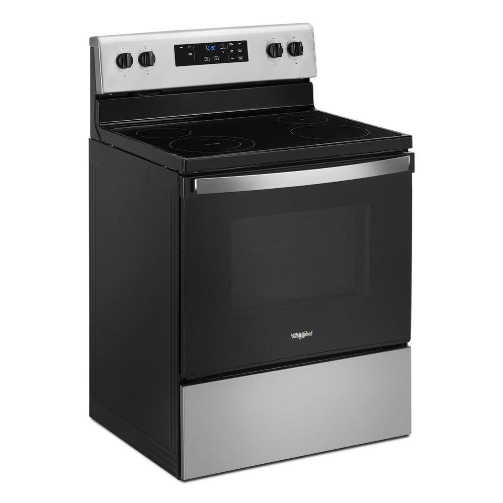 Whirlpool 30 in. 5.3 cu. ft. 4-Burner Electric Range in Stainless Steel with Storage Drawer WFE320M0JS