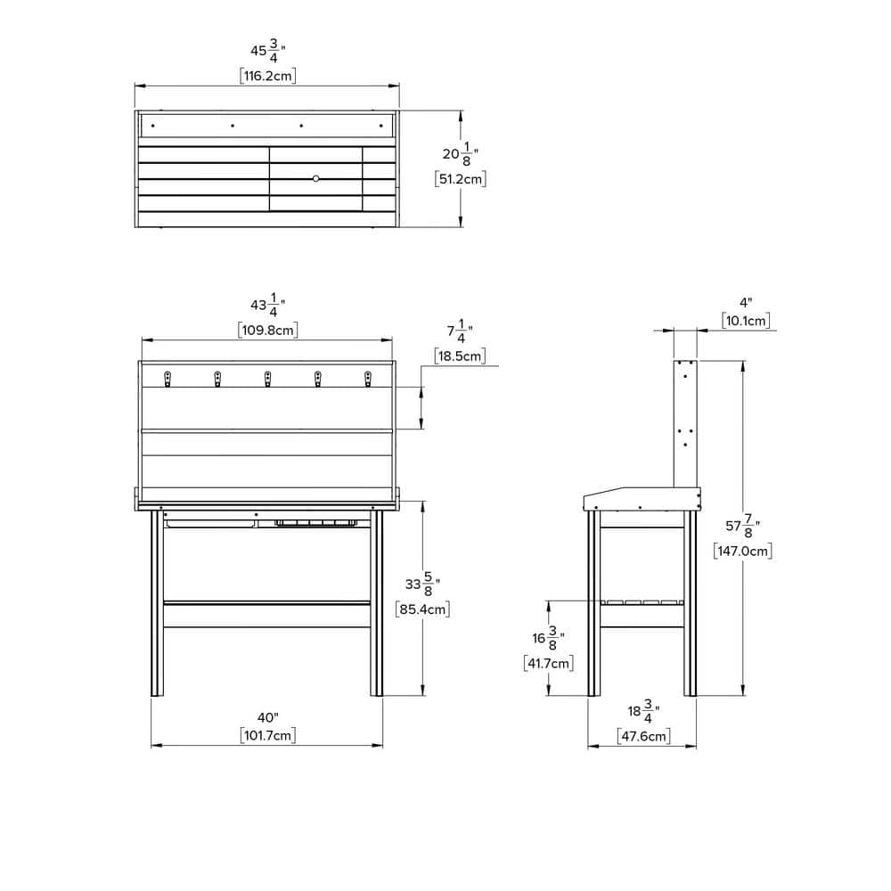 VITA 46 in. L x 20 in. W x 58 in. H Cedar Potting Bench VT17744