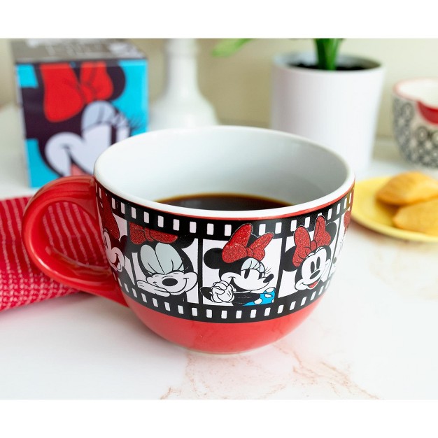 Silver Buffalo Disney Minnie Mouse Film Reel Ceramic Soup Mug Holds 24 Ounces