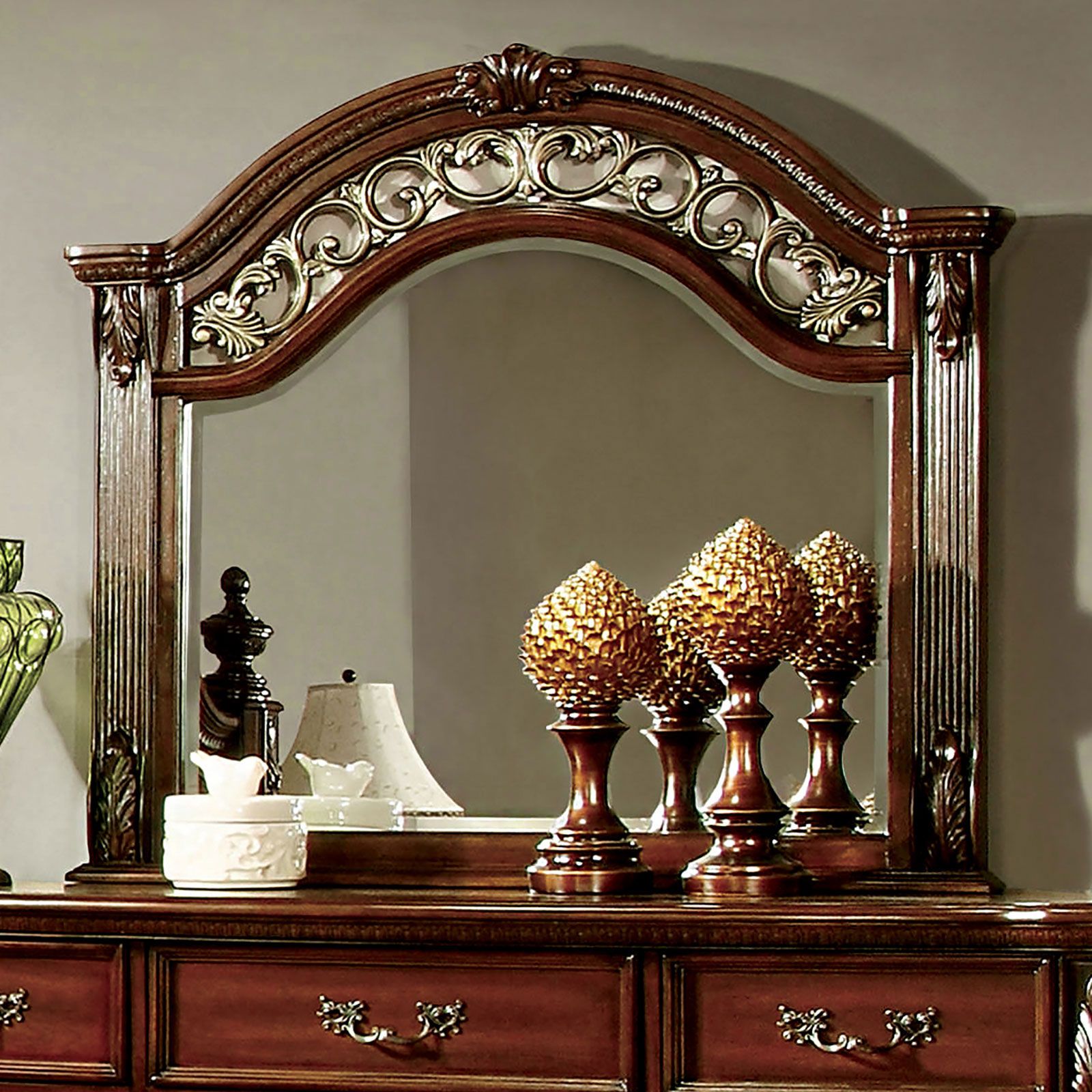 Arthur Mirror  Brown Cherry