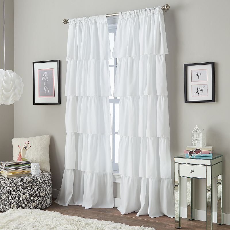 Window Curtainworks 1-Panel Flounced Ruffle Window Curtain