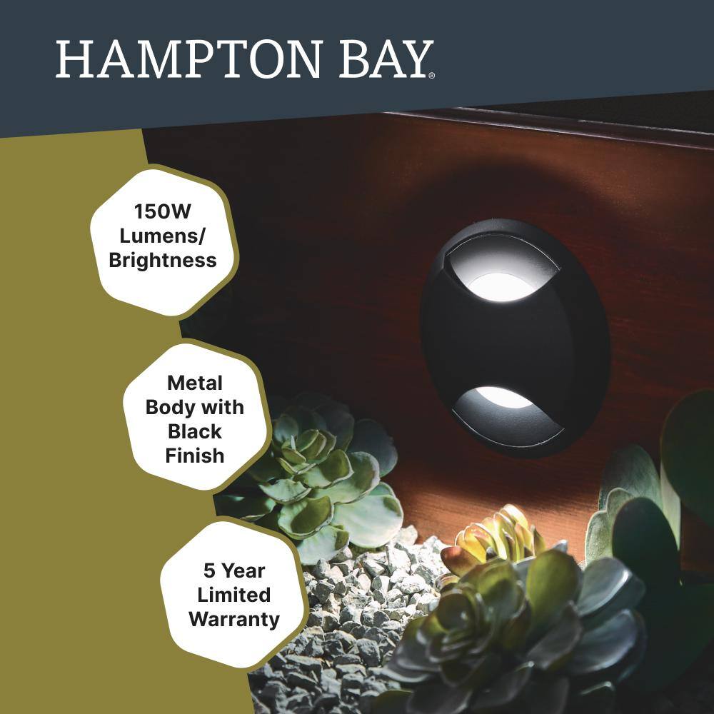 Hampton Bay Low Voltage Landscape Black Round In Ground WellDeck Light with 1.8-Watt 150 lumen Integrated LED LDS-WR2BL3000K