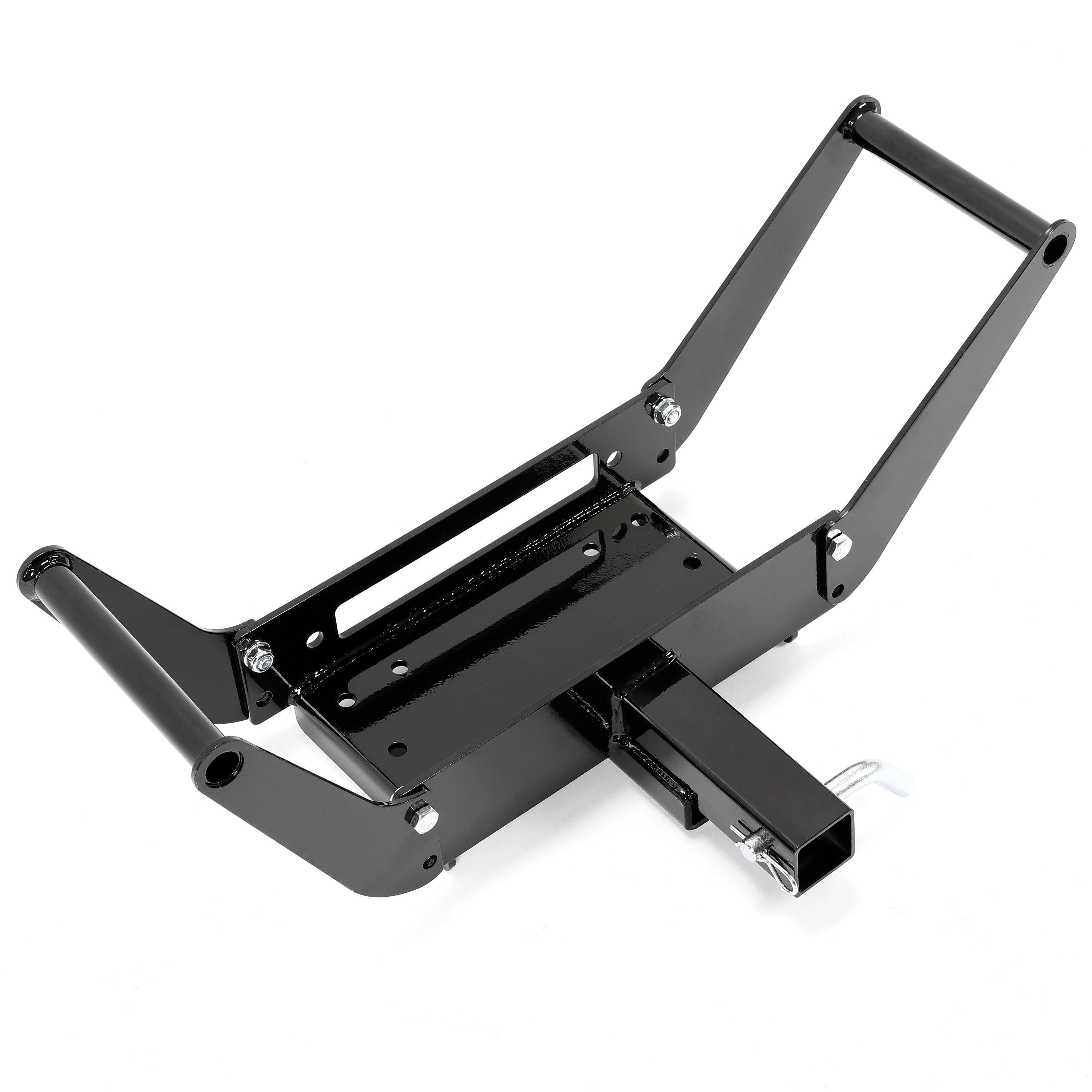 KOJEM 10x 4 1/2 Cradle Winch Mount Mounting Plate 8000-13，000 Lb Capacity Winch Mounting Hitch Receiver Recovery Winches Foldable For 2'' Hitch Receiver 4WD SUV Truck