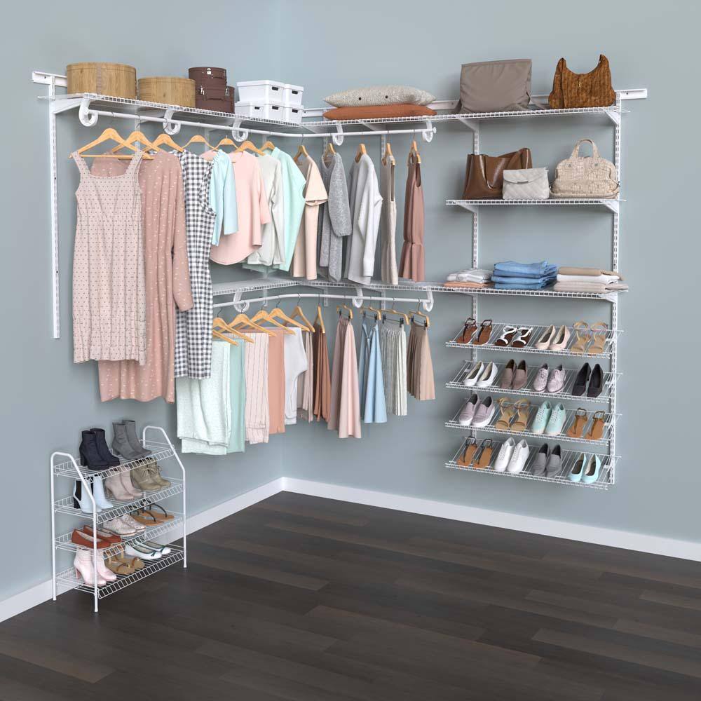 ClosetMaid ShelfTrack 11.25 in. D x 36 in. W x 4 in. H 5-Pair Ventilated Wire Shoe Shelf Steel Closet System 2846