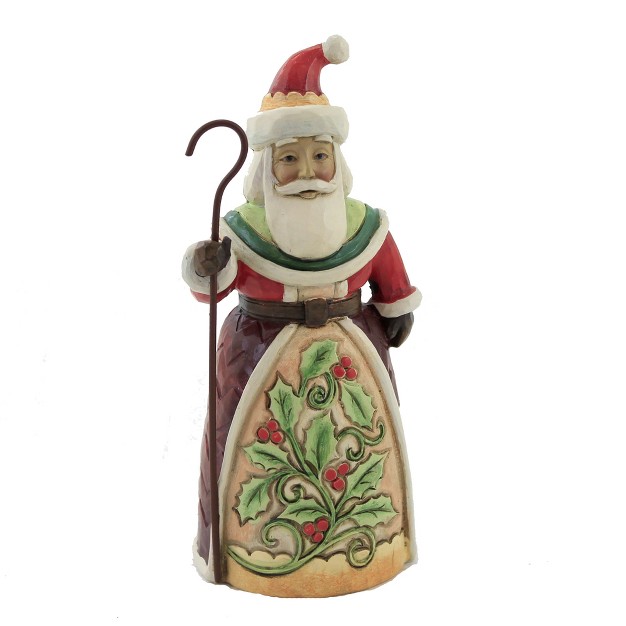 Jim Shore Santa With Holly Pint One Figurine 5 5 Inches Claus Christmas 6009003 Polyresin Red