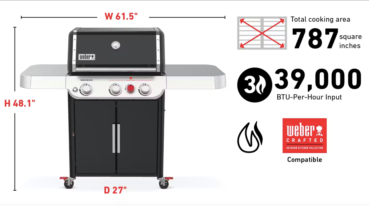 Weber 37913501 Genesis Si-E-330 - Black Natural Gas