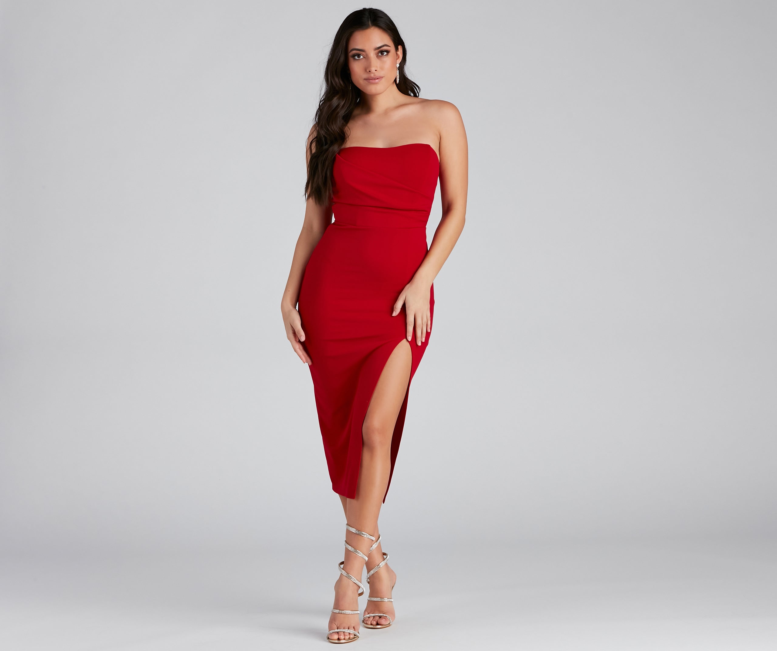 Zadie Formal High-Slit Midi Dress