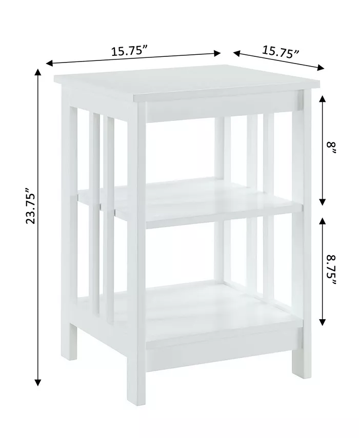 Convenience Concepts Mission End Table with Shelves