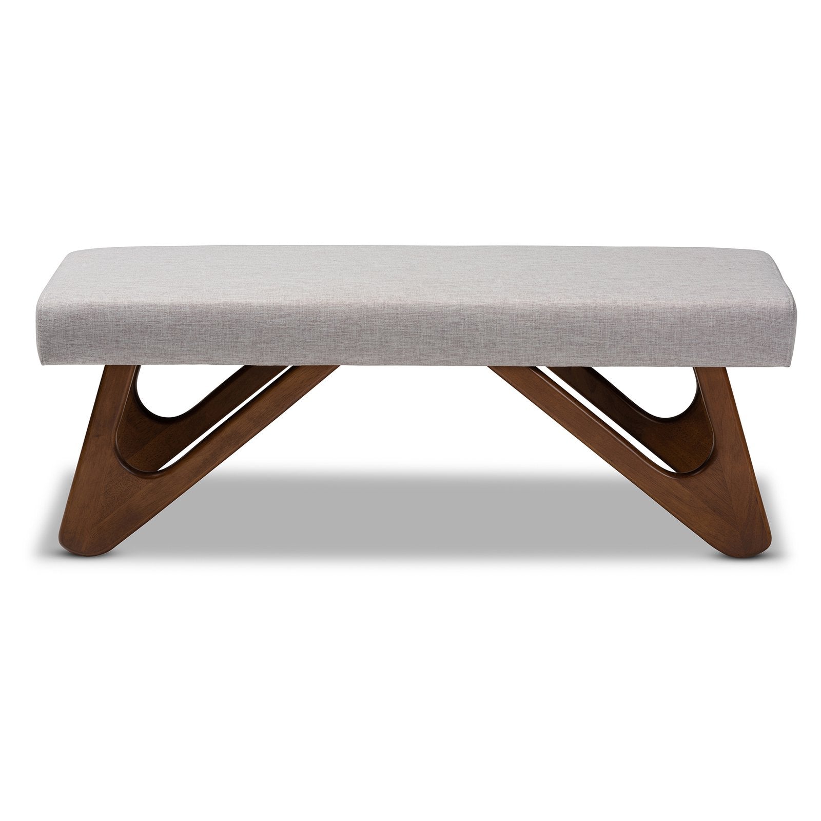 Baxton Studio Rika Upholstered Boomerang Bedroom Bench