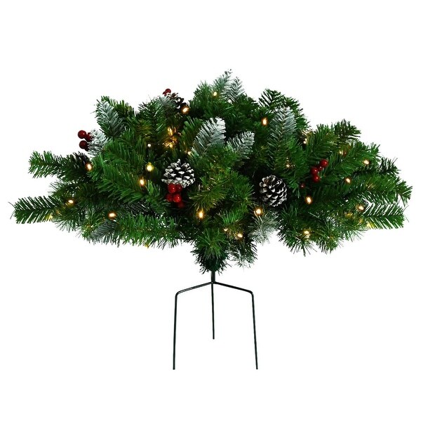 vidaXL Artificial Pathway Christmas Tree with LEDs Green 15.7 PVC