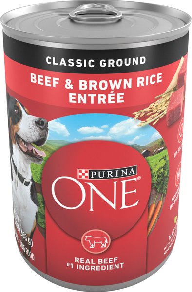 Purina ONE SmartBlend Classic Ground Beef and Brown Rice Entree Adult Canned Dog Food