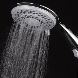 Hotel Spa 7-Spray 4 in. Single Wall Mount Waterfall Handheld Rain Shower Head in Chrome 21458