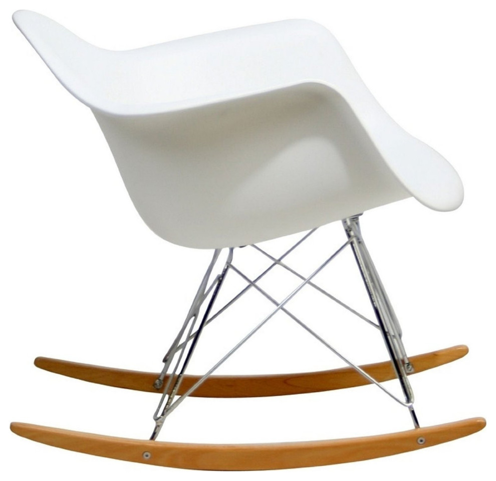 Molded Modern Rocking Armchair Lounge Cradle Arm Chair White   Midcentury   Rocking Chairs   by Best Made Furniture  Houzz