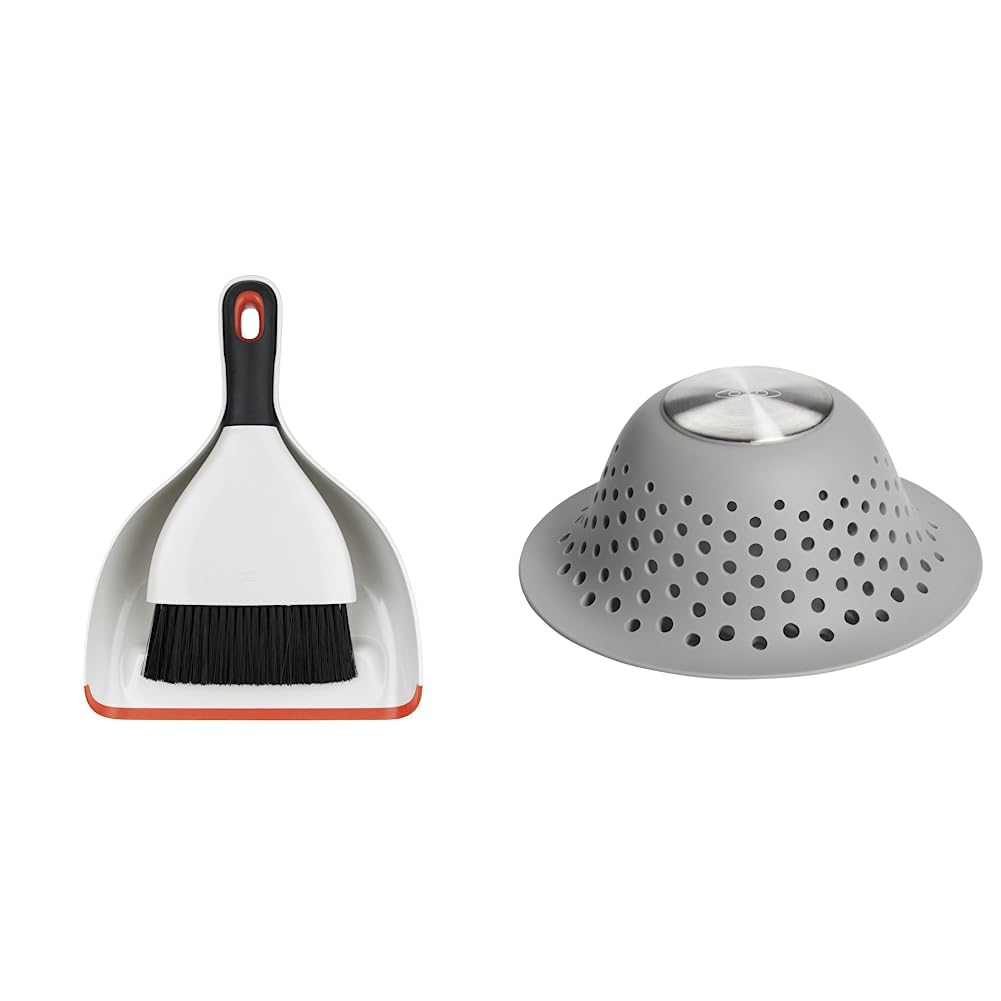 OXO Good Grips Dustpan and Brush Set, White