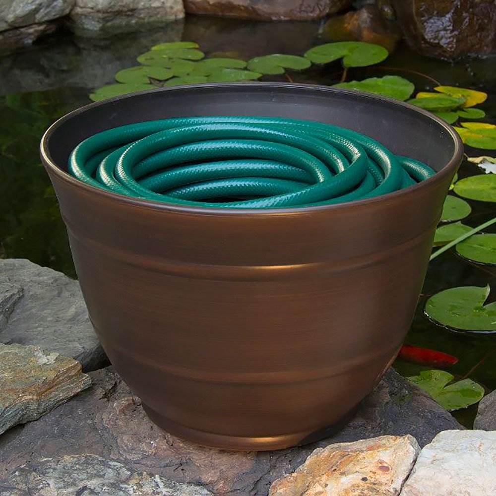 Liberty Garden Banded High Density Resin Hose Holder Pot with Drainage (6 Pack)