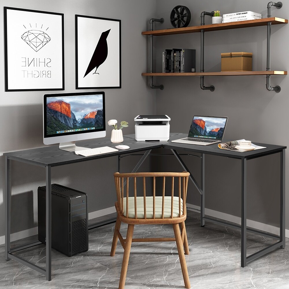 L Shaped Corner Computer Desk 58 Inch Computer Workstation