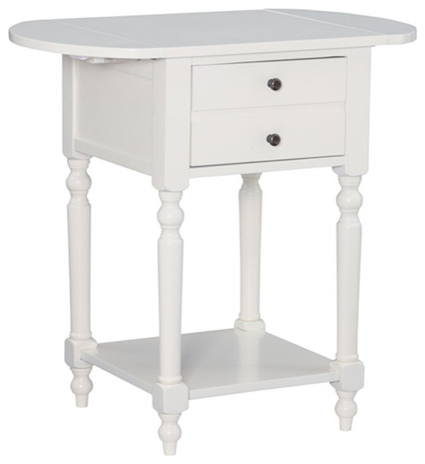 Home Square Wood Accent Table with USB in White Finish   Set of 2   Traditional   Side Tables And End Tables   by Homesquare  Houzz