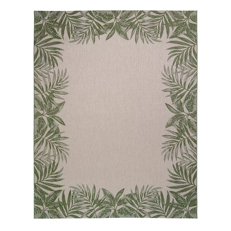 Gertmenian Avenue 33 Paseo Tropic Leaves Indoor/Outdoor Framed Rug