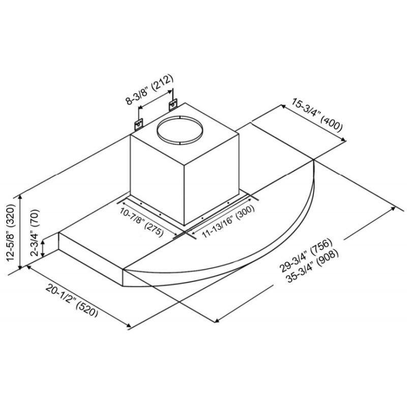 Kobe 30-inch Under-Cabinet Range Hood RA3830SQB-1