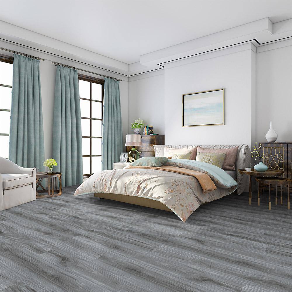 ACQUA FLOORS Smokey Keystone 20 MIL x 7.2 in. W x 48 in. L Click Lock Waterproof Luxury Vinyl Plank Flooring (28.8 sqftcase) AF55647