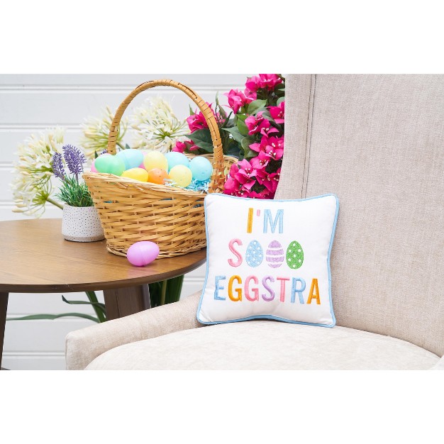 X 10 quot Eggstra Embroidered Throw Pillow