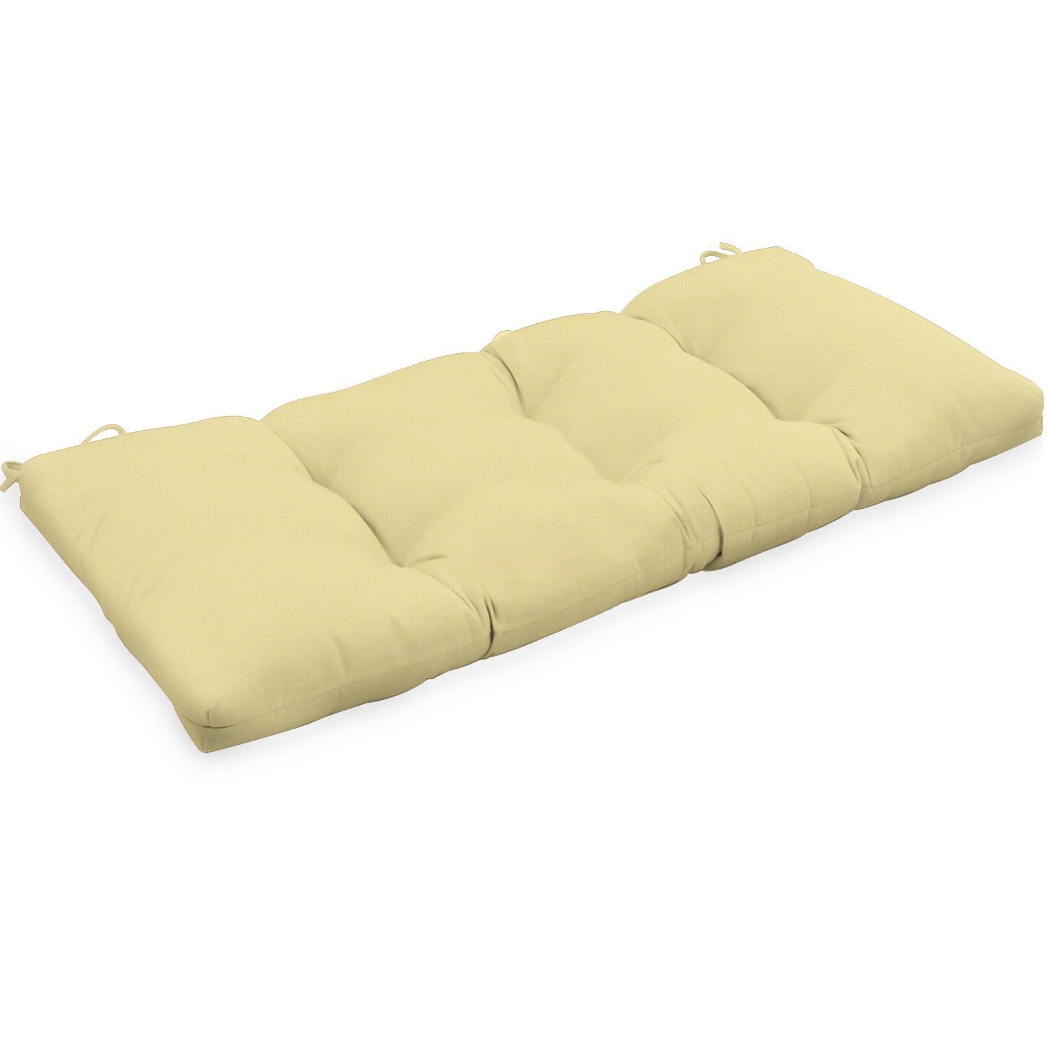 Sunbrella Canvas Buttercup Large Outdoor Replacement Bench Cushion By Signature