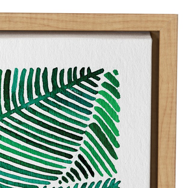 X 24 quot Sylvie Tropical Leaves Framed Canvas By Cat Coquillette Natural Kate And Laurel